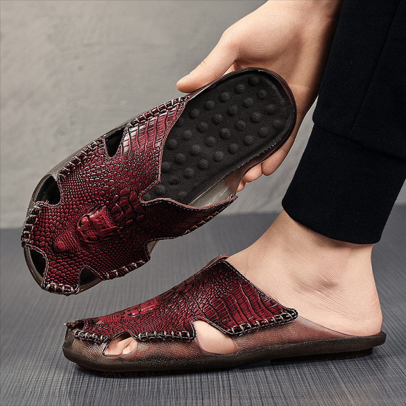 CROCTON LEATHER SLIDES