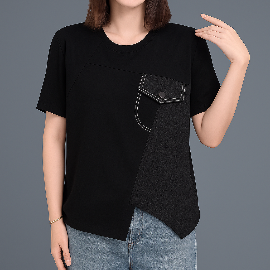 LYNN CONTRAST COTTON TEE