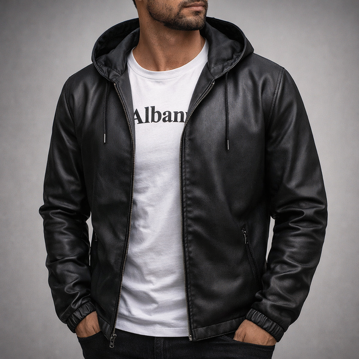 Albany Leather Hoodie