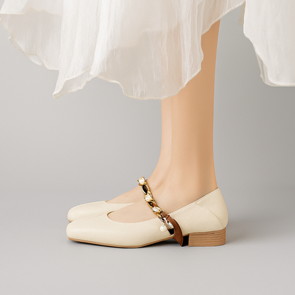 THATCHER SQUARE TOE FLATS