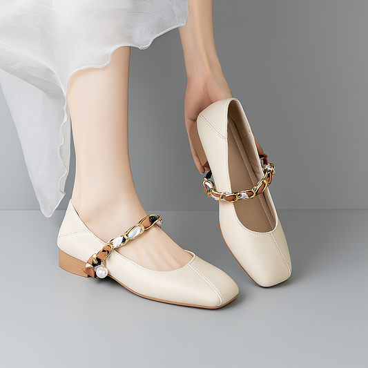 THATCHER SQUARE TOE FLATS