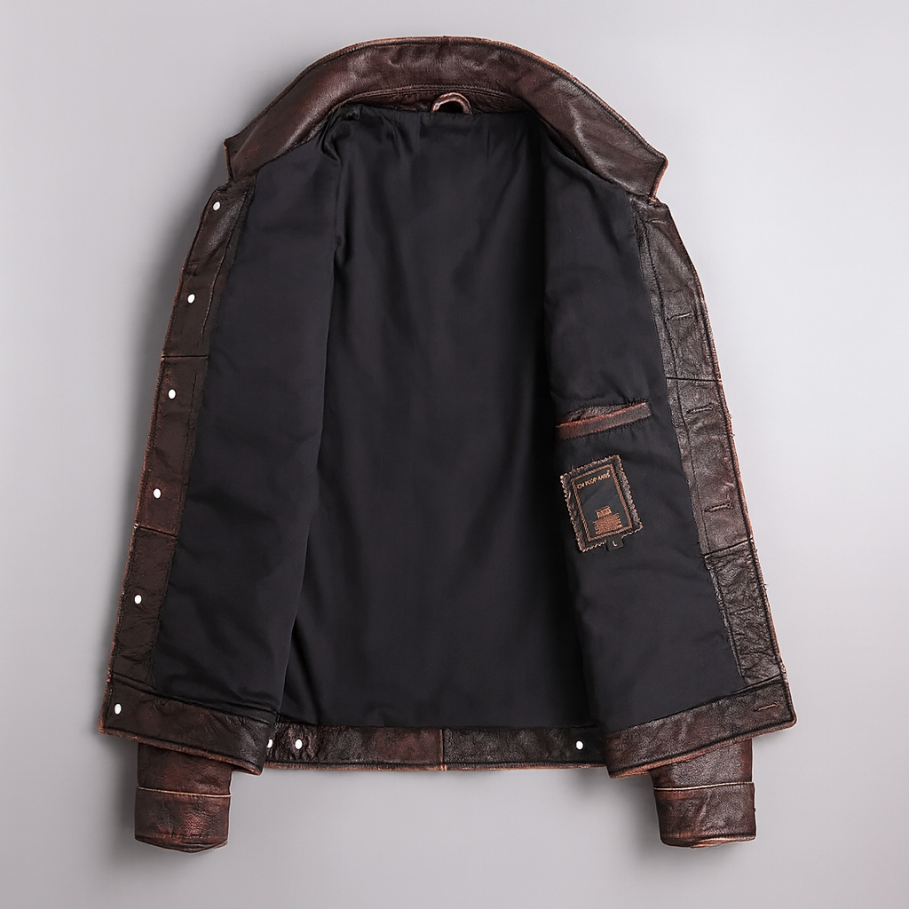 Barger Leather Button Jacket