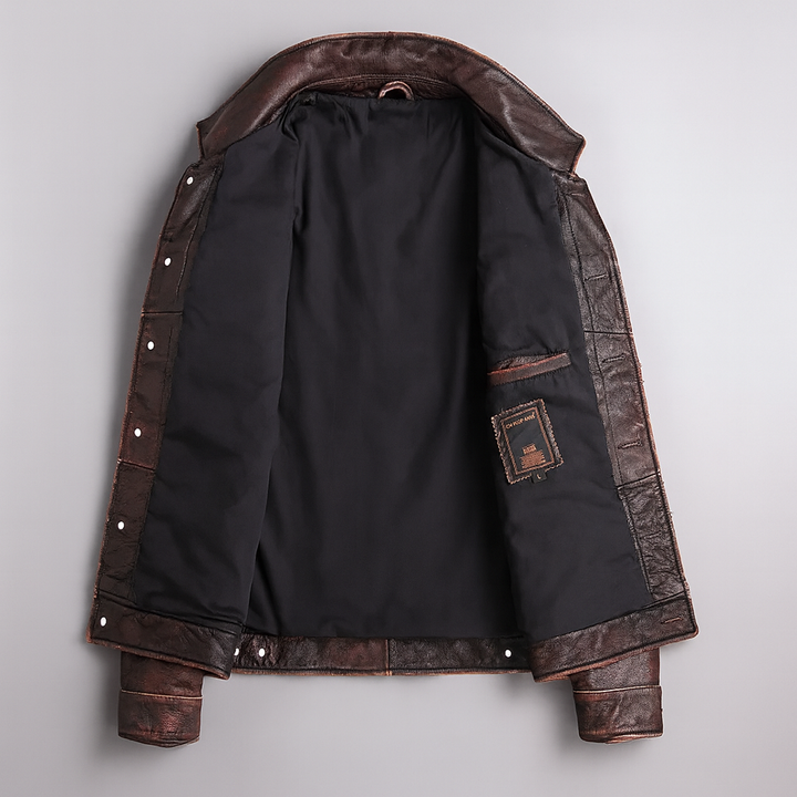 Barger Leather Button Jacket