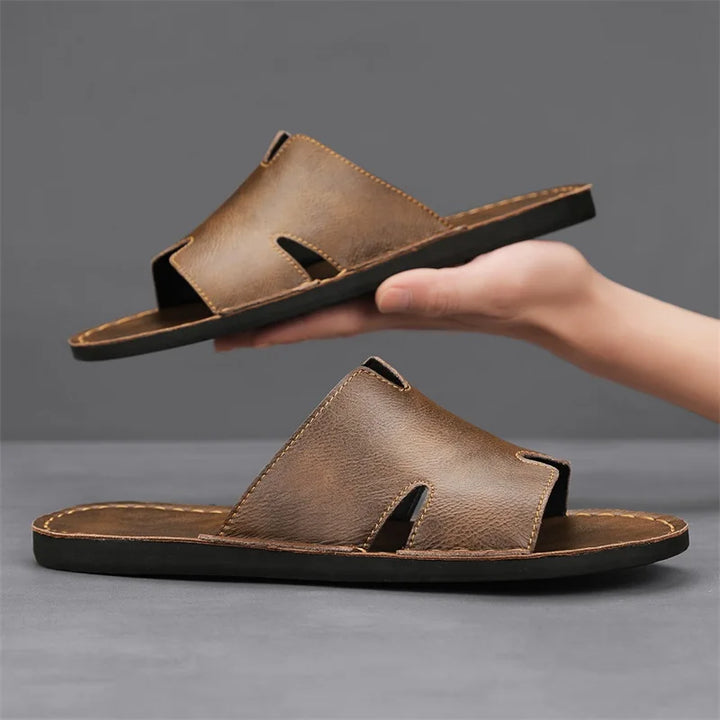 Brennan Leather Slides