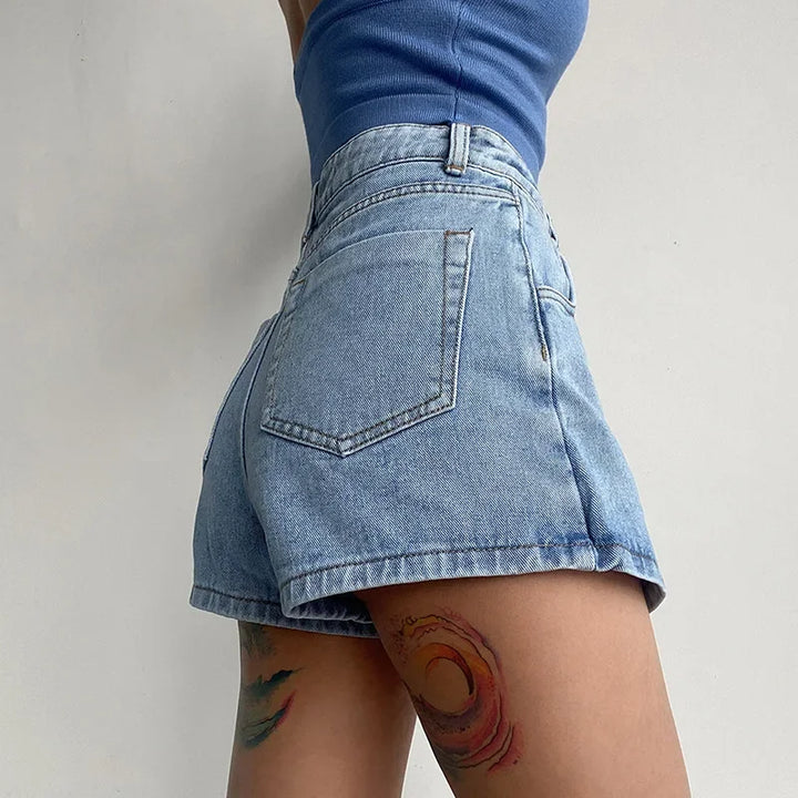 Masie Denim-Wrap Skirt