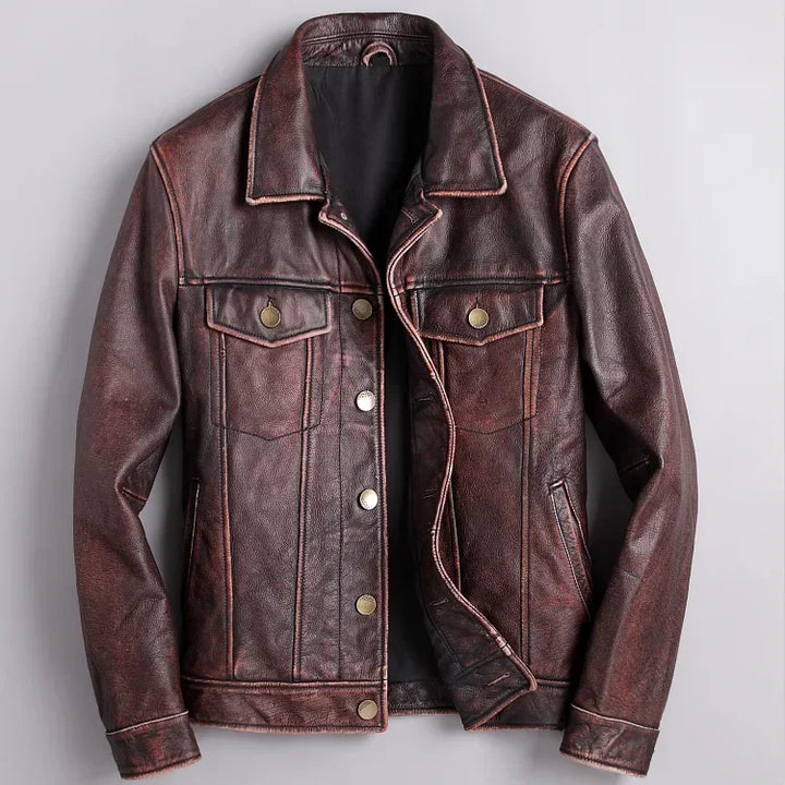 Barger Leather Button Jacket