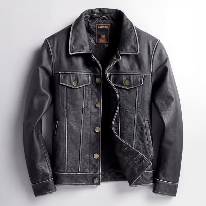 Barger Leather Button Jacket