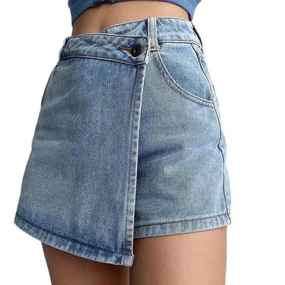 MASIE DENIM-WRAP SKIRT