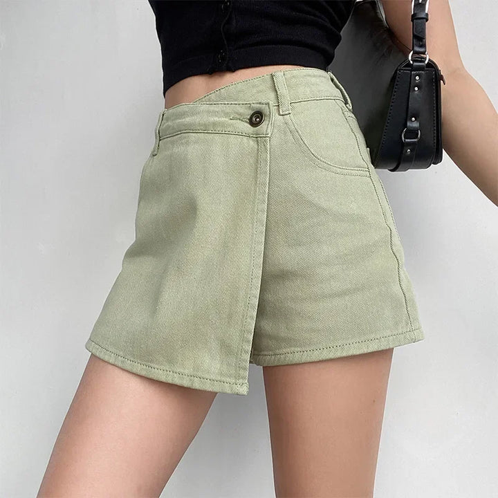 Masie Denim-Wrap Skirt