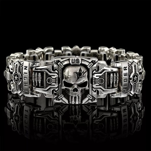 MOONSTONE PUNISHER SKULL BRACELET