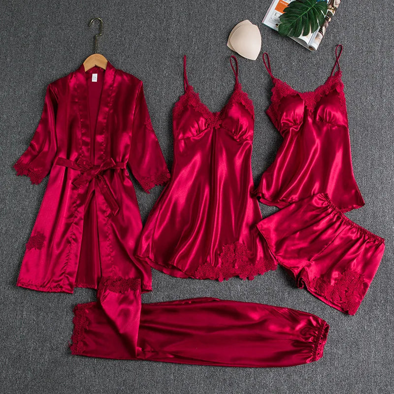 GLOWLACE 5 PC SATIN SET