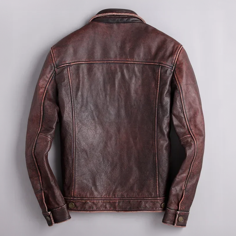 Barger Leather Button Jacket