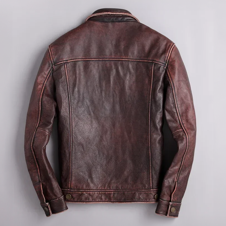 Barger Leather Button Jacket