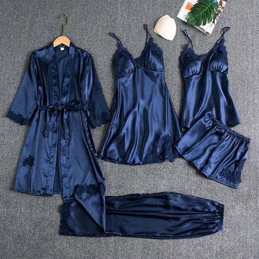 GLOWLACE 5 PC SATIN SET