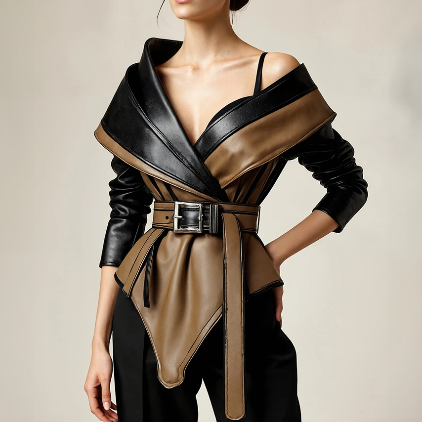 Terra Lapel Leather Jacket